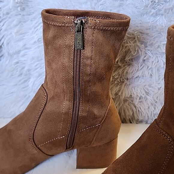 Kenneth Cole Reaction Women's Road Stretch Cognac Dress Booties Size 9 - Picture 7 of 16